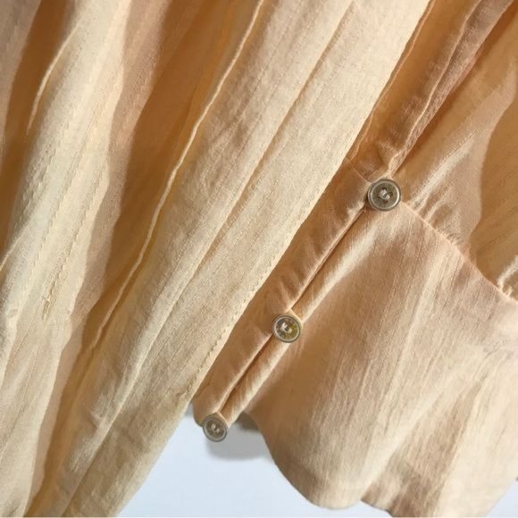 Marc Jacobs Pintuck Pleated Peplum Blouse Butternut Yellow Long Sleeve Sz 4 NWT - Picture 6 of 11